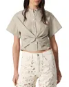 Rag & Bone Gretchen Stripe Twist-front Shirt