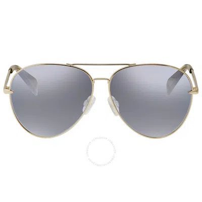 Rag & Bone Rag And Bone Grey Mirror Shaded Silver Pilot Ladies Sunglasses Rnb1006/s 0dyg/ic 59 In Black