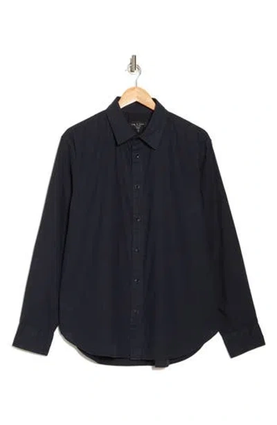Rag & Bone Tommy Fit 2 Poplin Button-up Shirt In Black