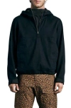 Rag & Bone Half Zip Indigo French Terry Pullover Hoodie In Rinse
