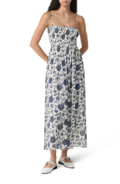 RAG & BONE RAG & BONE HALLIE SMOCKED BODICE COTTON & SILK MAXI SUNDRESS