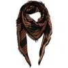 Rag & Bone Harlow Geo Stripe Wool Scarf In Dark Espresso