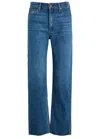Rag & Bone Harlow Straight-leg Jeans In Dark Blue