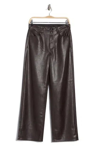 Rag & Bone Harris High Waist Faux Leather Pants In Dark Brown