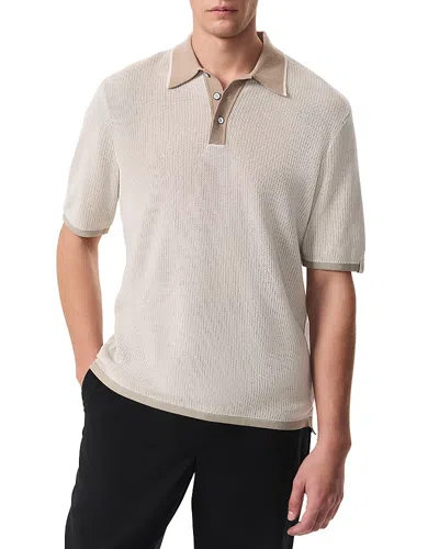 Rag & Bone Harvey Classic Fit Polo Shirt In Light Beige
