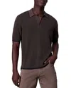 Rag & Bone Harvey Knit Polo In Slate Brown