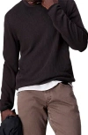 Rag & Bone Harvey Crewneck Cotton Sweater In Slatebrown