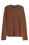 Rag & Bone Harvey Crewneck Cotton Sweater In Clay