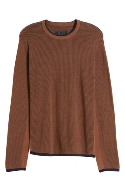 Rag & Bone Harvey Crewneck Cotton Sweater In Clay
