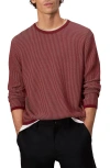Rag & Bone Harvey Crewneck Cotton Sweater In Maroon
