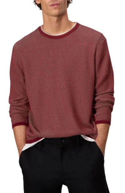Rag & Bone Harvey Crewneck Cotton Sweater In Maroon
