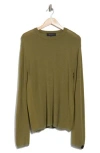 Rag & Bone Harvey Crewneck Cotton Sweater In Sage