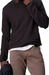 Rag & Bone Harvey Crewneck Cotton Sweater In Slatebrown