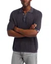 Rag & Bone Harvey Garment Dyed Polo In Black