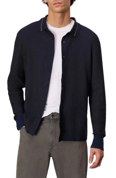 Rag & Bone Harvey Pique Button Front Shirt In Salute