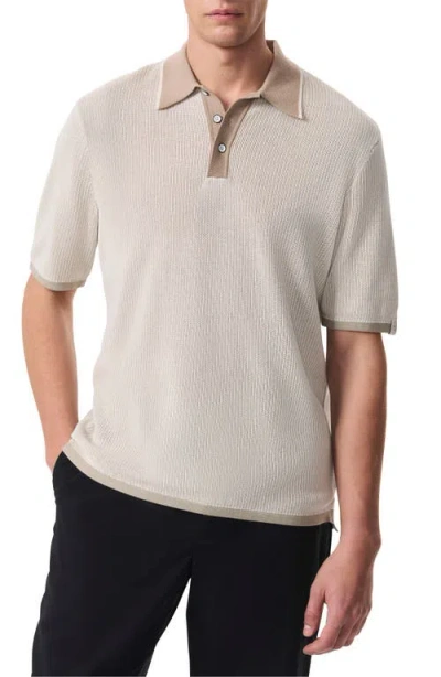 Rag & Bone Harvey Relaxed Polo In Light Beige