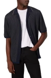 Rag & Bone Harvey Retro Stripe Knit Cotton Camp Shirt