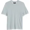 Rag & Bone Harvey Ringer Cotton Blend Mesh T-shirt In Light Blue
