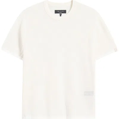 Rag & Bone Harvey Ringer Cotton Blend Mesh T-shirt In White