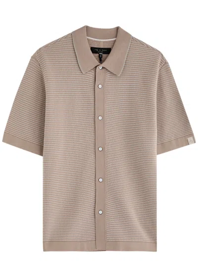 Rag & Bone Harvey Striped Cotton-blend Shirt In Beige
