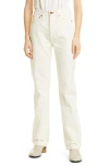 Rag & Bone Icons Alex High Waist Straight Leg Organic Cotton Jeans In Ecru