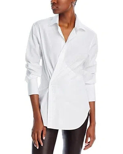 Rag & Bone Indiana Collared Asymmetric Button Front Shirt In White