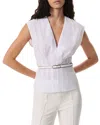 Rag & Bone Ines V-neck Poplin Top In White