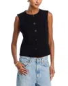 Rag & Bone Irina Button Up Vest Black In Black