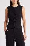 Rag & Bone Irina Button-front Vest In Black