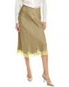 Rag & Bone Jaci Lace Silk-blend Midi Skirt In Green
