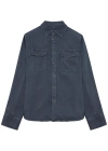 Rag & Bone Navy Featherweight Denim Shirt In Dark Grey
