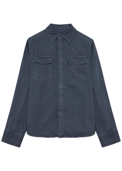 Rag & Bone Navy Featherweight Denim Shirt In Dark Grey
