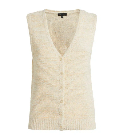 Rag & Bone Jackie V-neck Cotton-blend Vest In Ivory