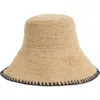 Rag & Bone Jade Packable Raffia Straw Bucket Hat In Natural