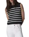Rag & Bone Jen Striped Ribbed Cotton-blend Vest In Black