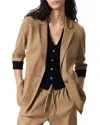 Rag & Bone Jennie Contrast Cuff Blazer In Mutedbrown