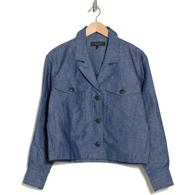 Rag & Bone Jessie Linen Blend Shirt Jacket In Blue