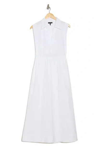 Rag & Bone Joan Sleeveless Poplin A-line Dress In White