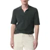 Rag & Bone Johnny Toweling Rib Polo In Dark Grey