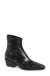 Rag & Bone Joni Grommet Leather Ankle Booties In Black