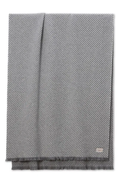 Rag & Bone Joni Stripe Wool Scarf In Medium Grey