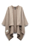 Rag & Bone Joni Wool Tweed Reversible Poncho Wrap In Beige