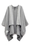 Rag & Bone Joni Wool Tweed Reversible Poncho Wrap In Grey