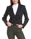 Rag & Bone Josie Linen-blend Blazer In Blue