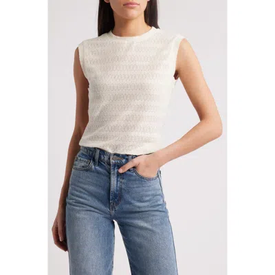 Rag & Bone Julia Textured Muscle Top In Ivory