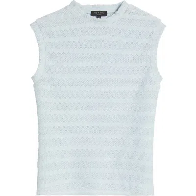 Rag & Bone Julia Textured Muscle Top In Ltblue