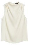 Rag & Bone Julie Mock Neck Sleeveless Satin Top In Ivory