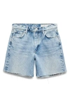 Rag & Bone Kaia Raw Hem High Waist Relaxed Fit Denim Shorts