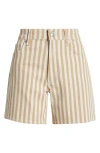 Rag & Bone Kaia Stripe Shorts In Tan Stripe