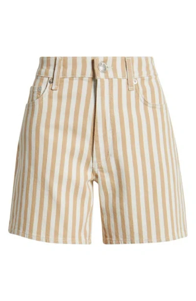 Rag & Bone Kaia Stripe Shorts In Tan Stripe